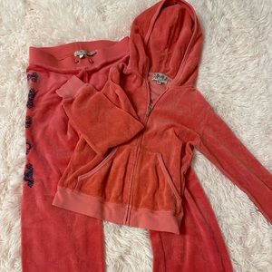 VINTAGE JUICY COUTURE XXS JUNIOR SIZE 10 TRACKSUIT SET PINK